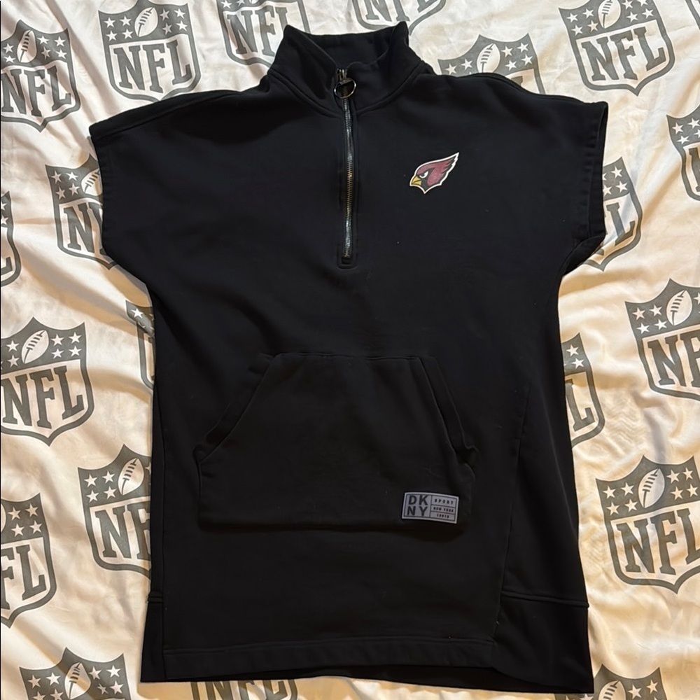 🍍 Women's DKNY Sport Black Arizona Cardinals Naomi Quarter-Zip Sneaker Dress🍍